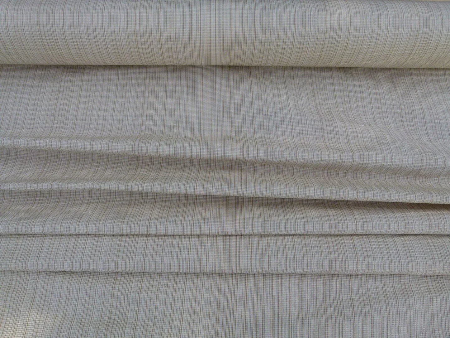 Scalamandre Oakley Tan Striae On Ivory Cotton Ottoman Heavy  Old World Weavers MSRP USD 264/Y!