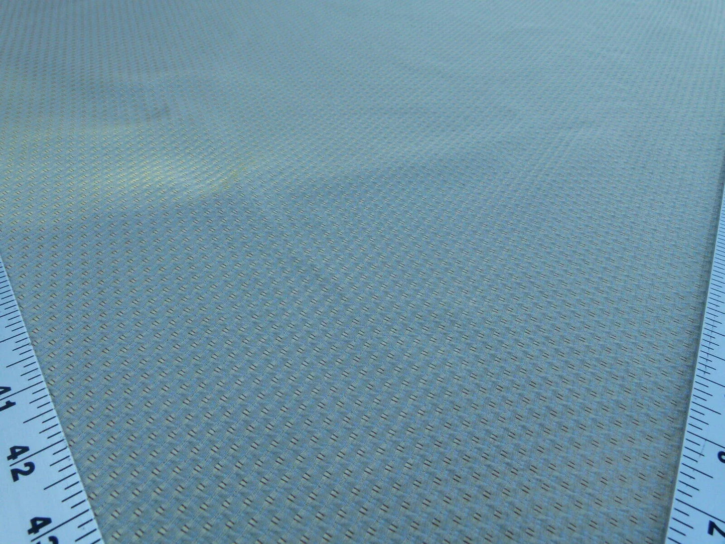 Scalamandre  Livia Madonna Blue &amp; Gold Silk Cotton Damask Mini Dot Texture Scalamandre MSRP USD 408/Y