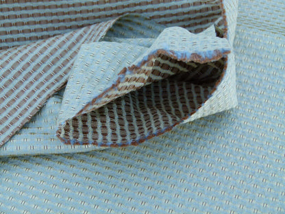 Scalamandre  Livia Madonna Blue &amp; Gold Silk Cotton Damask Mini Dot Texture Scalamandre MSRP USD 408/Y