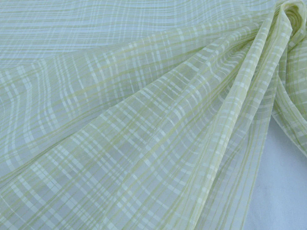 Scalamandre  Lilly Sheer Green White Silk Organza Old World Weavers MSRP USD 290/Yard