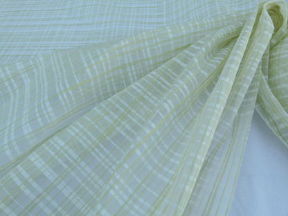 Scalamandre  Lilly Sheer Green White Silk Organza Old World Weavers MSRP USD 290/Yard