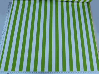 Scalamandre " Barbados Lime &amp; Off White Outdoor Tropical Wide Stripe MSRP USD 138/Y  Old World Weavers"