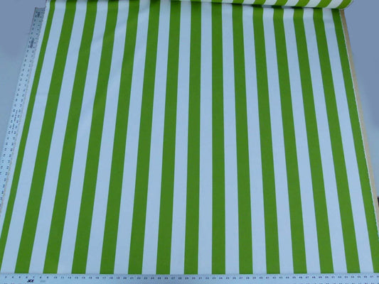 Scalamandre " Barbados Lime &amp; Off White Outdoor Tropical Wide Stripe MSRP USD 138/Y  Old World Weavers"