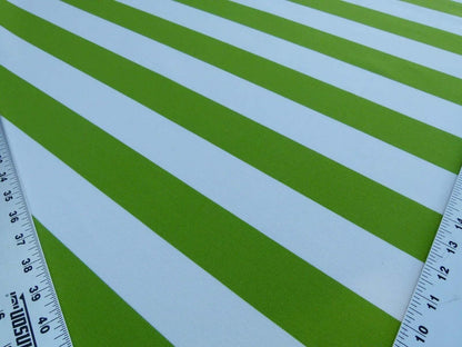 Scalamandre " Barbados Lime &amp; Off White Outdoor Tropical Wide Stripe MSRP USD 138/Y  Old World Weavers"