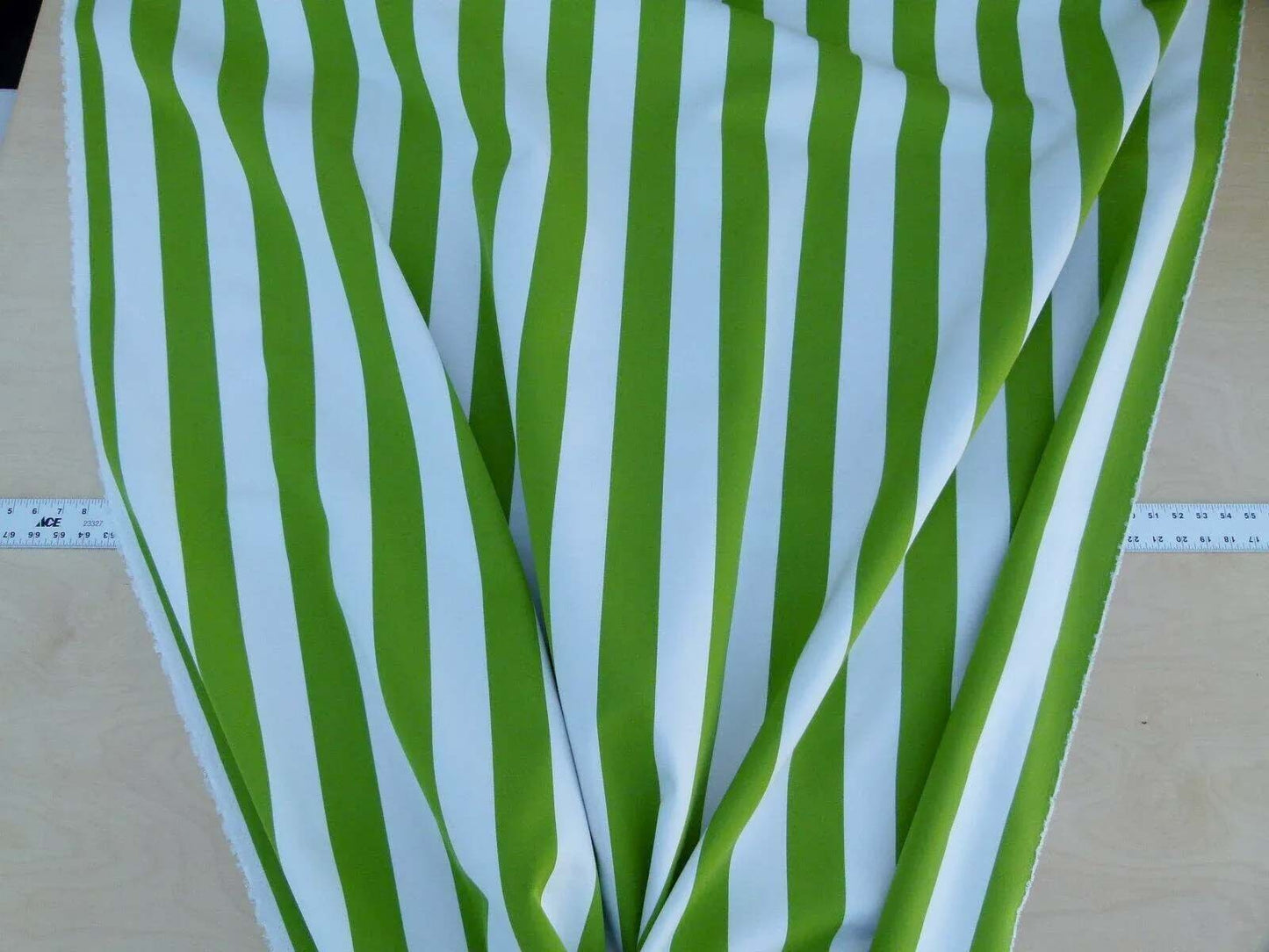 Scalamandre " Barbados Lime &amp; Off White Outdoor Tropical Wide Stripe MSRP USD 138/Y  Old World Weavers"