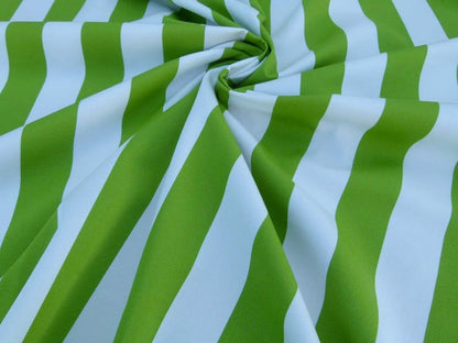 Scalamandre " Barbados Lime &amp; Off White Outdoor Tropical Wide Stripe MSRP USD 138/Y  Old World Weavers"