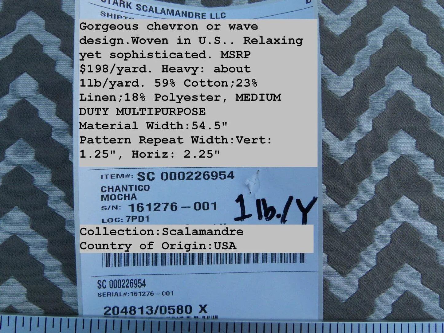 Scalamandre Chantico Chevron Lattice Mocha Tan Beige White Linen Cotton Woven  Old World Weavers Chevron MSRP USD 198/Y