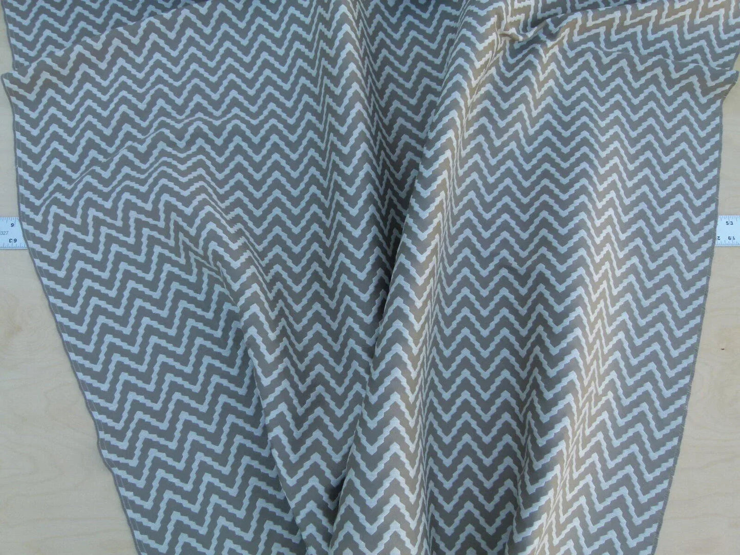 Scalamandre Chantico Chevron Lattice Mocha Tan Beige White Linen Cotton Woven  Old World Weavers Chevron MSRP USD 198/Y