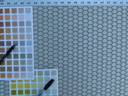 Bty Scalamandre Poseidon Birch Silver Beige Neutral Fish Scale Ocean Wave MSRP USD184/Y