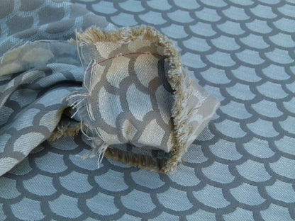 Bty Scalamandre Poseidon Birch Silver Beige Neutral Fish Scale Ocean Wave MSRP USD184/Y