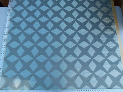 Scalamandre  Polygon Aqua Blue Green Silk Cotton Jacquard Thick Old World Weavers MSRP USD 260/yard