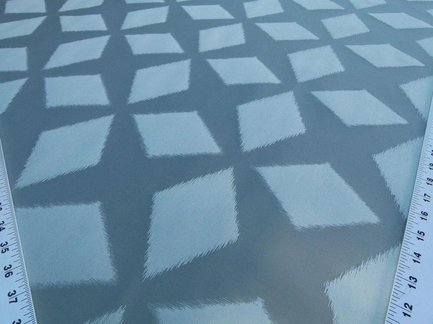 Scalamandre  Polygon Aqua Blue Green Silk Cotton Jacquard Thick Old World Weavers MSRP USD 260/yard