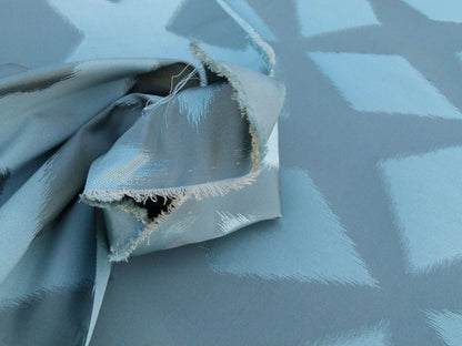 Scalamandre  Polygon Aqua Blue Green Silk Cotton Jacquard Thick Old World Weavers MSRP USD 260/yard