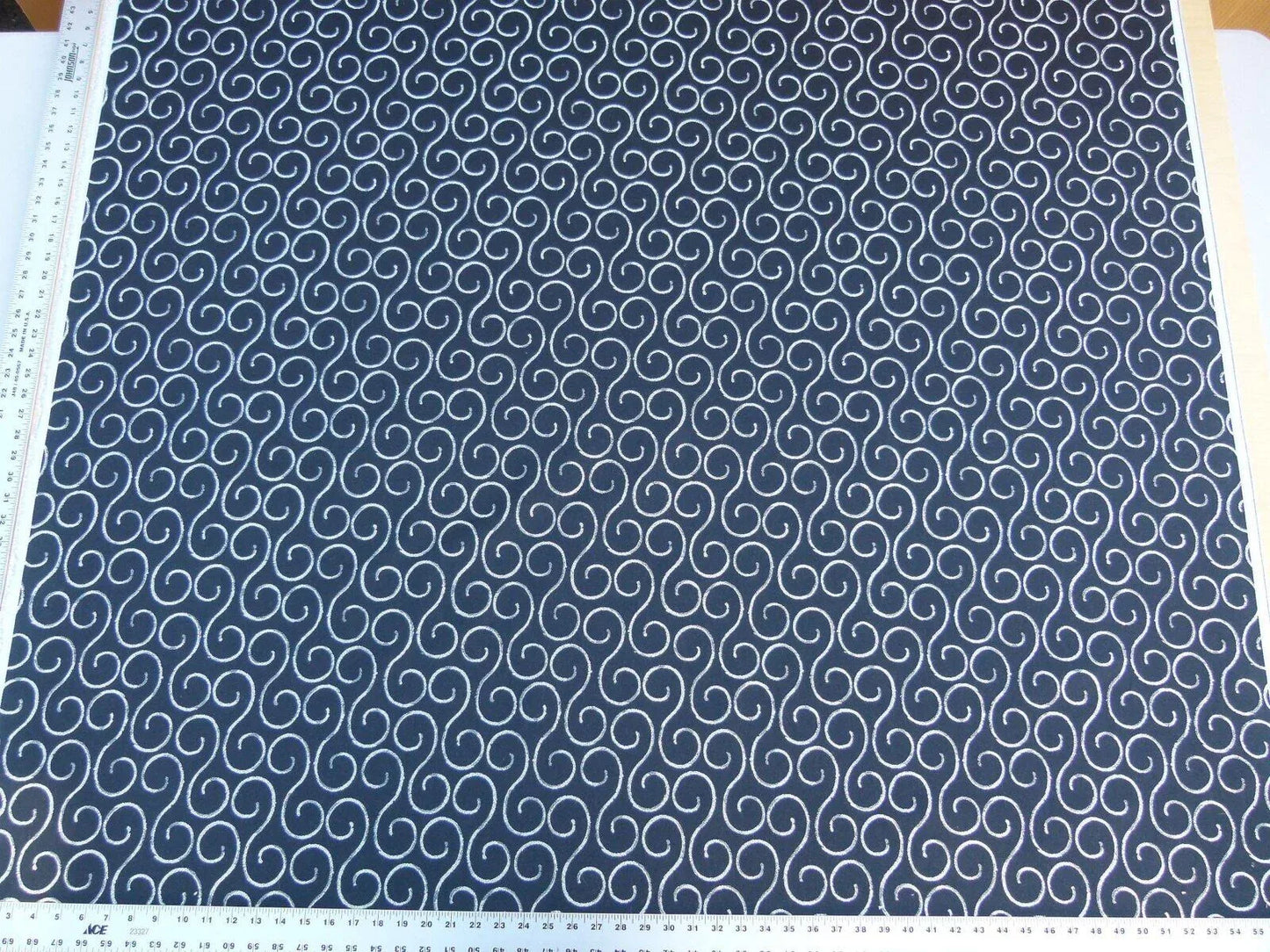 Scalamandre La Spiro Graphic Deep Black &amp; White Graphic Music Note Woven MSRP USD 200/y  Old World Weavers