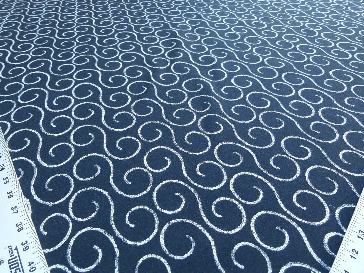 Scalamandre La Spiro Graphic Deep Black &amp; White Graphic Music Note Woven MSRP USD 200/y  Old World Weavers