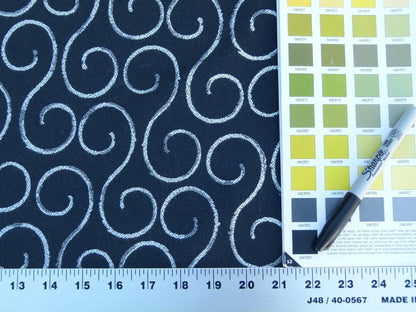 Scalamandre La Spiro Graphic Deep Black &amp; White Graphic Music Note Woven MSRP USD 200/y  Old World Weavers