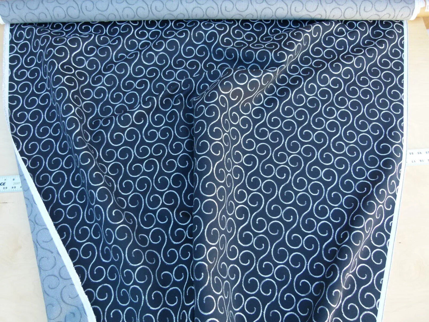 Scalamandre La Spiro Graphic Deep Black &amp; White Graphic Music Note Woven MSRP USD 200/y  Old World Weavers