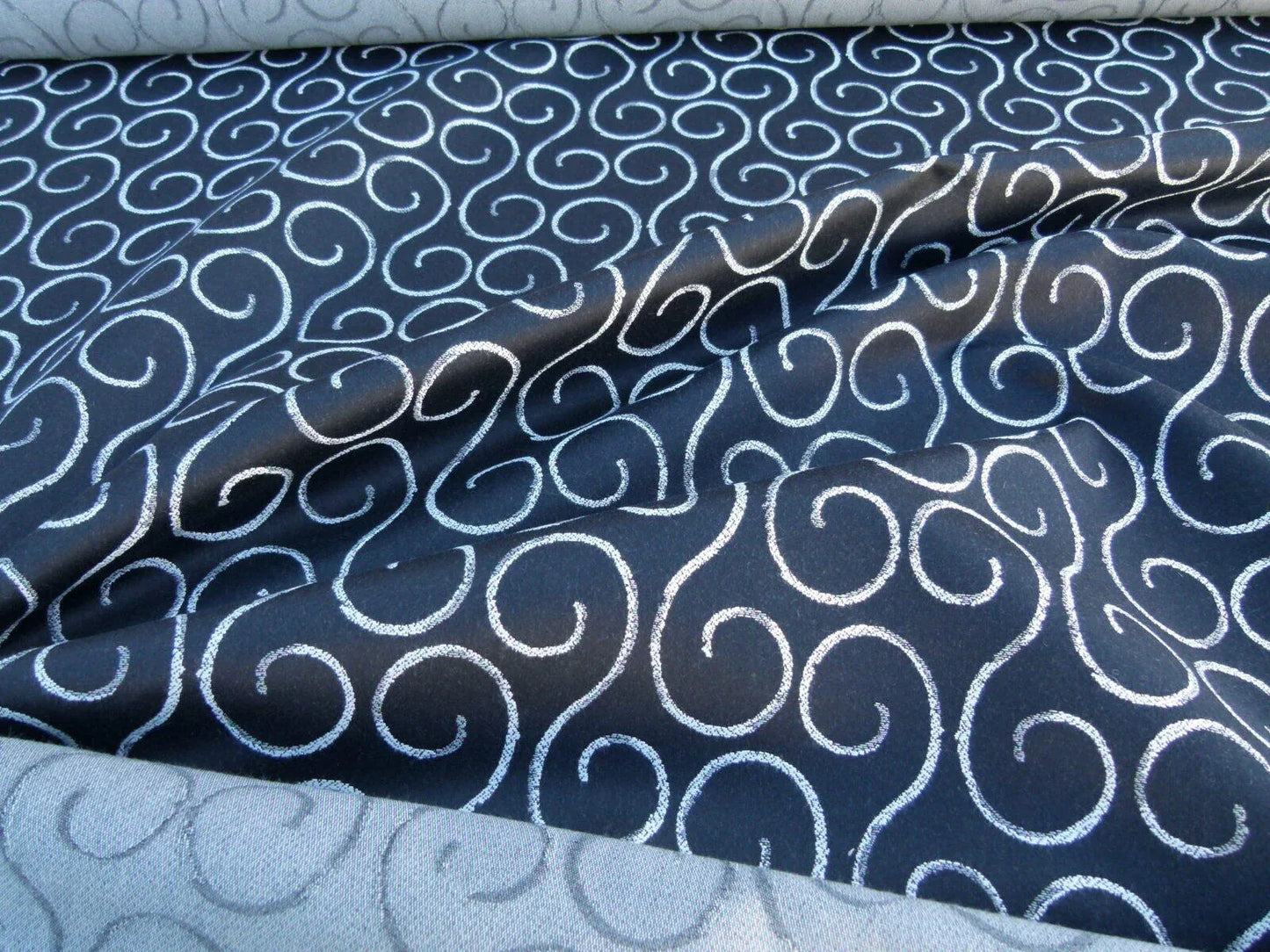 Scalamandre La Spiro Graphic Deep Black &amp; White Graphic Music Note Woven MSRP USD 200/y  Old World Weavers