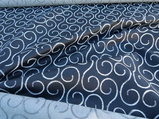Scalamandre La Spiro Graphic Deep Black &amp; White Graphic Music Note Woven MSRP USD 200/y  Old World Weavers