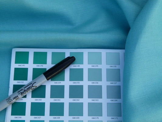 Scalamandre Gloss Giada Jade Green Blue Aqua Cotton Linen Blend MSRP USD 90/Y Old World Weavers