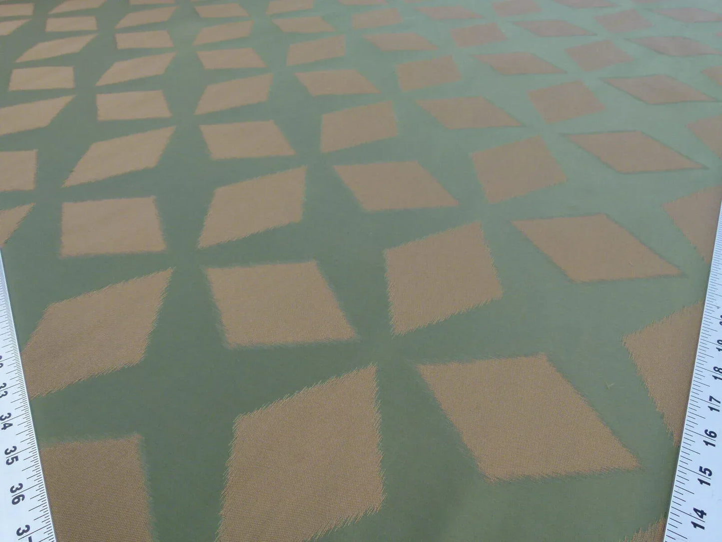 Scalamandre  Polygon Green Gold Silk Cotton Jacquard Thick Old World Weavers MSRP USD 260/yard