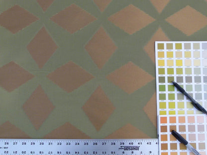 Scalamandre  Polygon Green Gold Silk Cotton Jacquard Thick Old World Weavers MSRP USD 260/yard