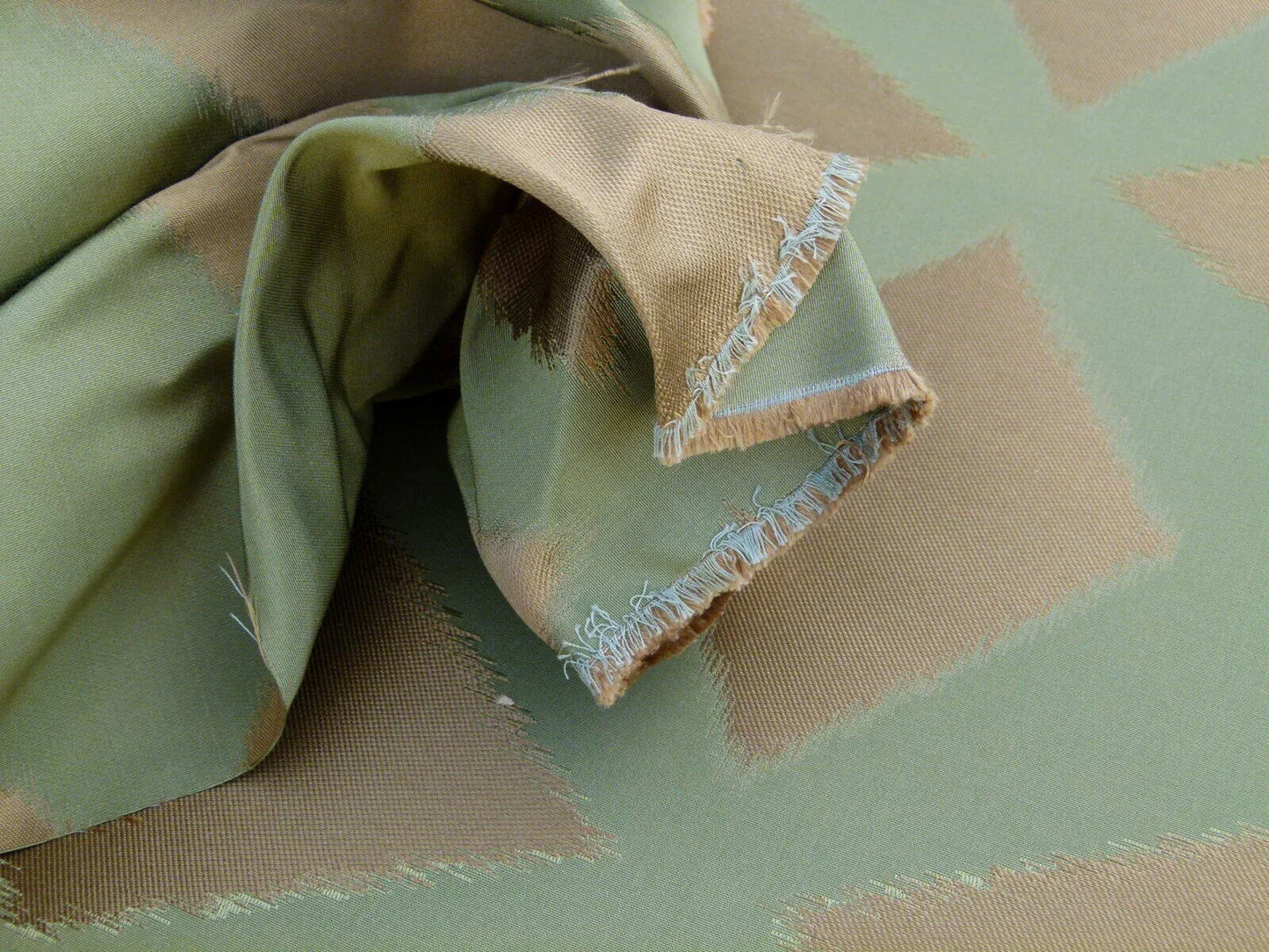 Scalamandre  Polygon Green Gold Silk Cotton Jacquard Thick Old World Weavers MSRP USD 260/yard