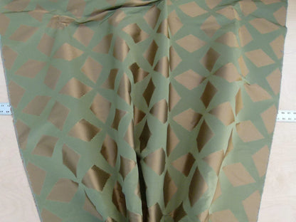 Scalamandre  Polygon Green Gold Silk Cotton Jacquard Thick Old World Weavers MSRP USD 260/yard