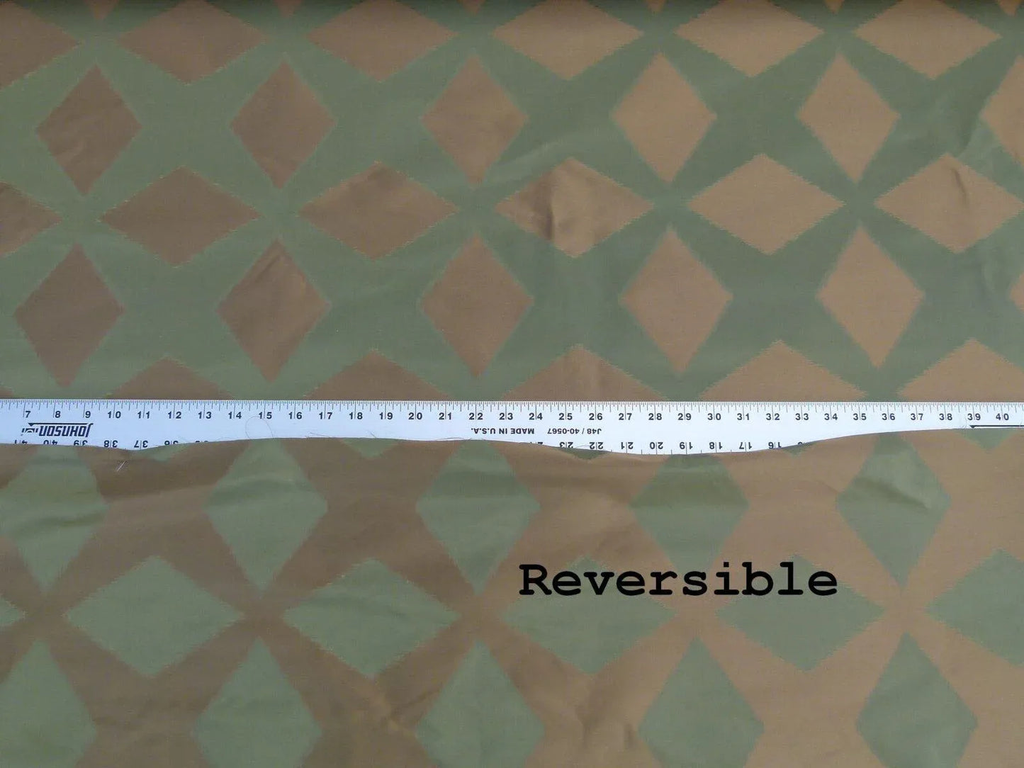 Scalamandre  Polygon Green Gold Silk Cotton Jacquard Thick Old World Weavers MSRP USD 260/yard