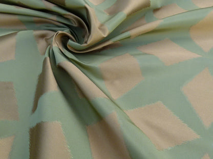 Scalamandre  Polygon Green Gold Silk Cotton Jacquard Thick Old World Weavers MSRP USD 260/yard