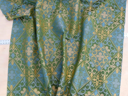 Scalamandre Clarion Emerald Isle Middle Age Woven Silk Lampas MSRP USD 160/Y  Old World Weavers