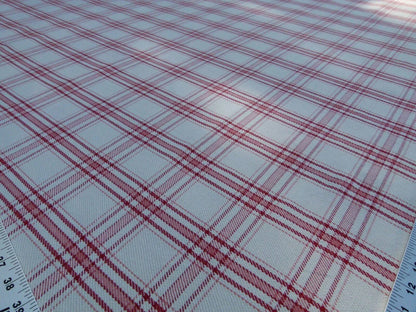 Scalamandre Bynam Check Grey Watkins Rose Pink White Plaid Cotton MSRP USD 128/Y  Old World Weavers