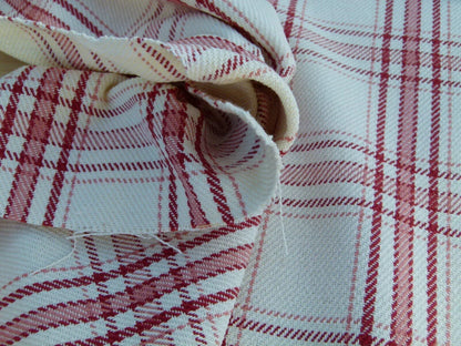 Scalamandre Bynam Check Grey Watkins Rose Pink White Plaid Cotton MSRP USD 128/Y  Old World Weavers