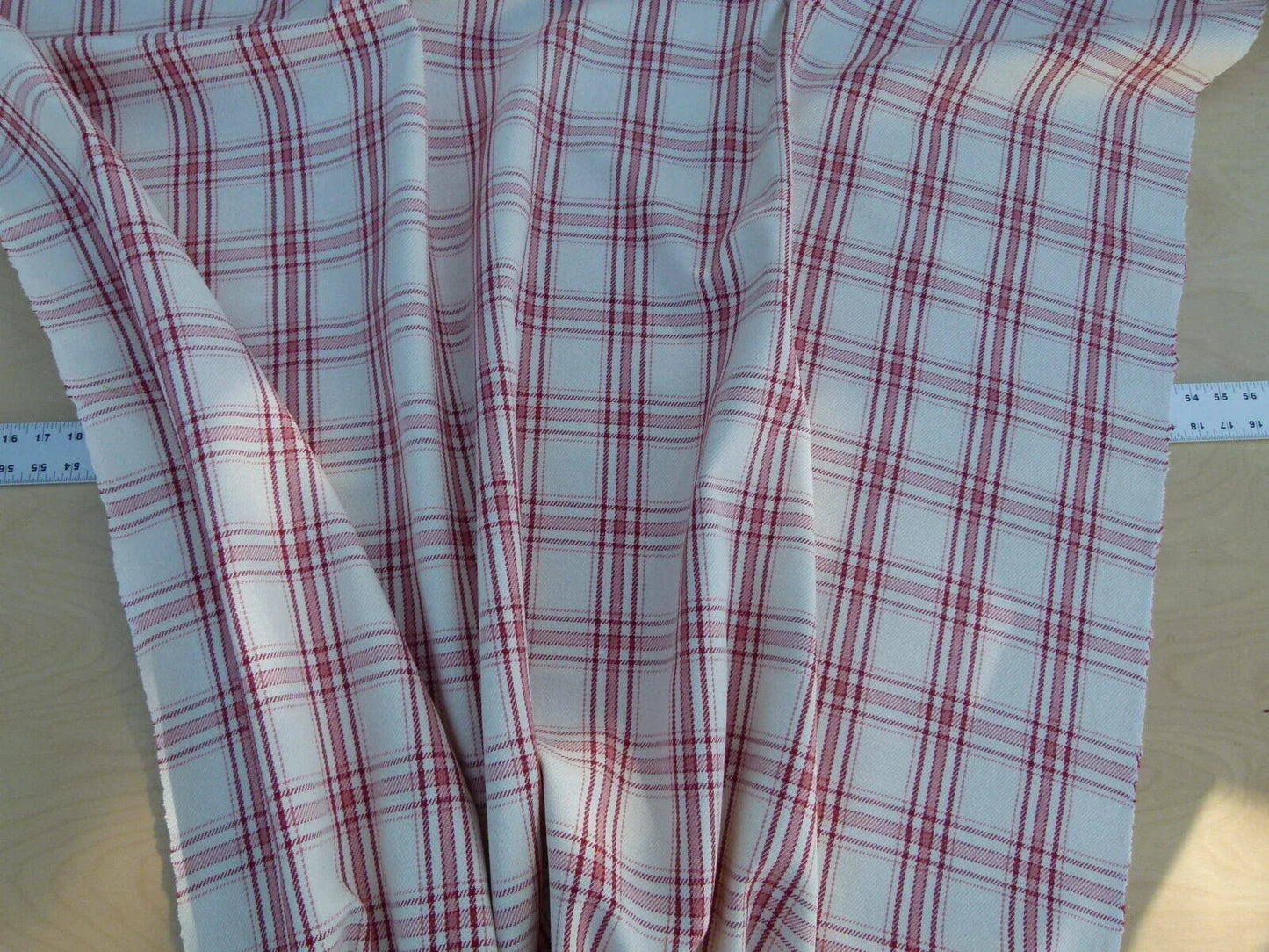 Scalamandre Bynam Check Grey Watkins Rose Pink White Plaid Cotton MSRP USD 128/Y  Old World Weavers