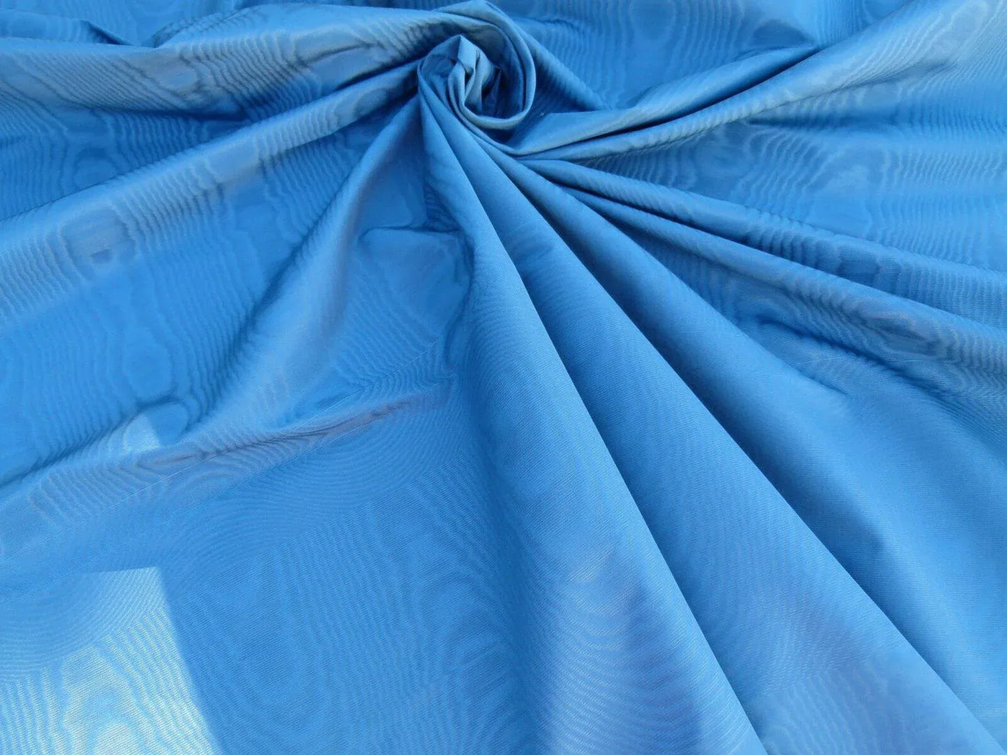 By Yard Scalamandre Doberman Moire Fonthill Baltic Deep Blue MSRP USD 380/Y  Old World Weavers