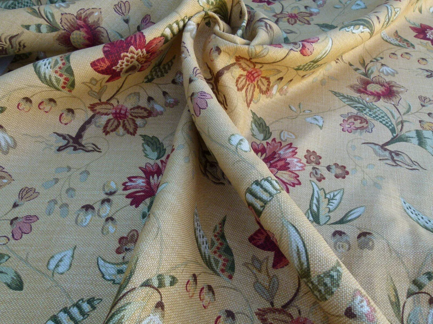By Yard Scalamandre Old World Weavers Kentwell Brick Olive Wheat English Chintz Linen Heavy MSRP USD 324/Y
