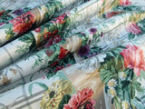 By Yard Scalamandre Eugenie Multi/taupe Chintz Tromp D’oeil Satin Sache Rose Garland MSRP USD 288/Yd