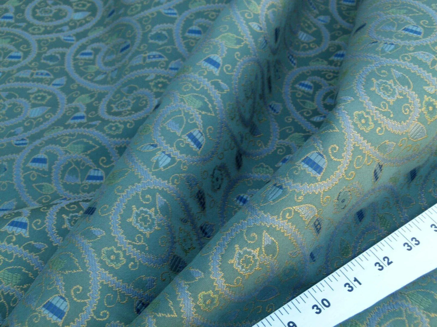 By Yard Scalamandre Portobello Fonthill Multi Green Old World Weavers Crewel Fern Woven Cotton MSRP USD 192/Y