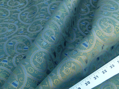 By Yard Scalamandre Portobello Fonthill Multi Green Old World Weavers Crewel Fern Woven Cotton MSRP USD 192/Y