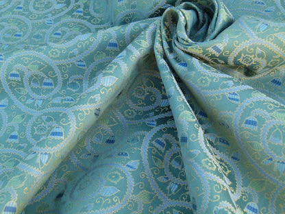 By Yard Scalamandre Portobello Fonthill Multi Green Old World Weavers Crewel Fern Woven Cotton MSRP USD 192/Y