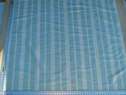 By Yard Scalamandre Reveillon Rigato Celeste Light Blue Silk Jacquard Colony From Italy MSRP USD 405/Y