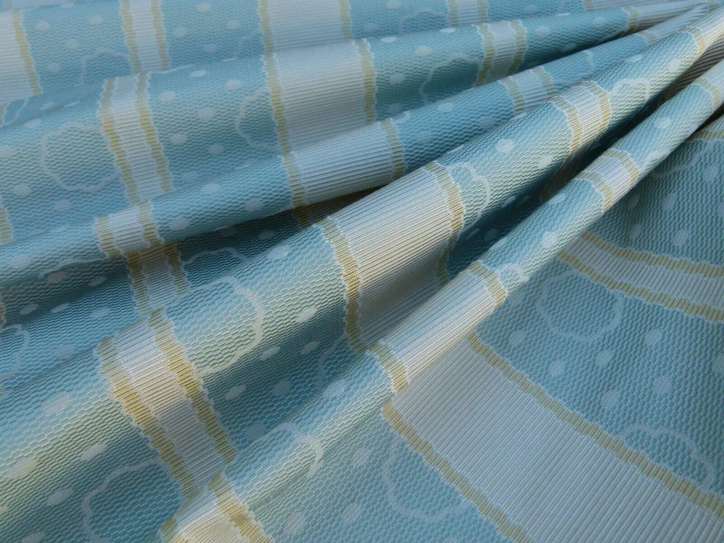 By Yard Scalamandre Reveillon Rigato Celeste Light Blue Silk Jacquard Colony From Italy MSRP USD 405/Y