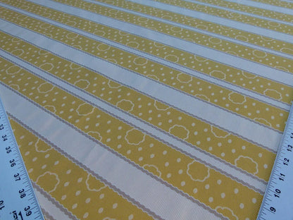 By Yard Scalamandre Reveillon Rigato Giallo Gold Silk Jacquard Colony From Italy MSRP USD 405/Y