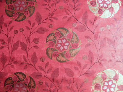 S Harris "tobago" Silk Lampas Deep Red Art Deco MSRP USD 188+/Y