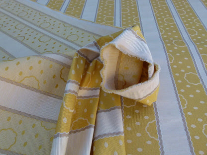 By Yard Scalamandre Reveillon Rigato Giallo Gold Silk Jacquard Colony From Italy MSRP USD 405/Y