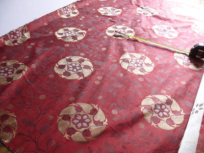 S Harris "tobago" Silk Lampas Deep Red Art Deco MSRP USD 188+/Y