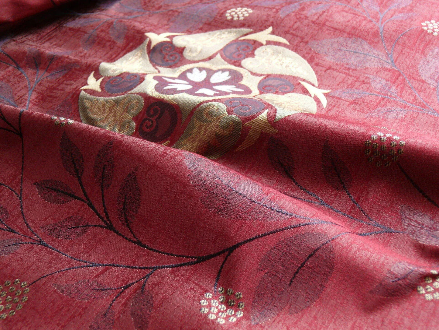 S Harris "tobago" Silk Lampas Deep Red Art Deco MSRP USD 188+/Y