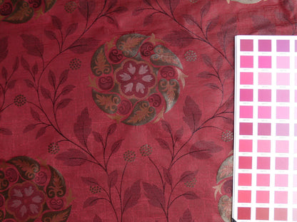 S Harris "tobago" Silk Lampas Deep Red Art Deco MSRP USD 188+/Y