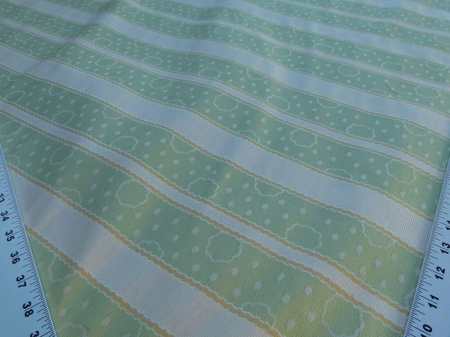 By Yard Scalamandre Reveillon Rigato Verde Green Silk Jacquard Colony From Italy MSRP USD 405/Y