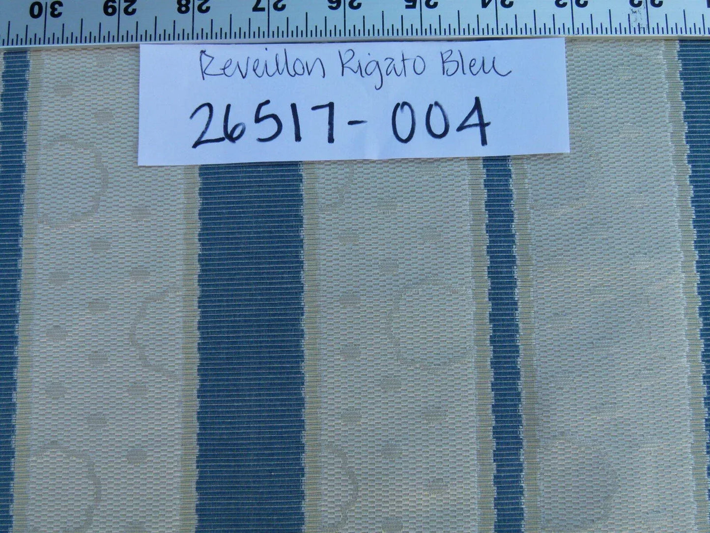 By Yard Scalamandre Reveillon Rigato Bleu Blue Silk Jacquard Colony From Italy MSRP USD 405/Y